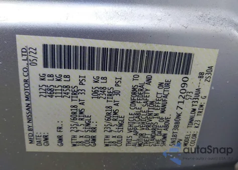 2022 Nissan Rogue Sv Intelligent Awd from USA, damaged, VIN 5N1BT3BB0NC712090